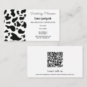 白黒の牛の斑点、QRコード 名刺 (正面/裏面)