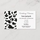 白黒の牛の斑点、QRコード 名刺 (正面)