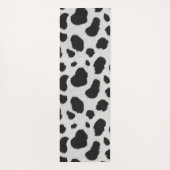 白黒の牛の毛のフェイクパターン ヨガマット (裏面)