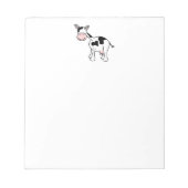 白黒の牛の漫画。 ノートパッド (正面)