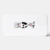 白黒の牛の漫画。正面. Case-Mate iPhoneケース (裏面 (横))