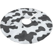 白黒の牛の白地 ブラッシュドポリエステルツリースカート (アングル)