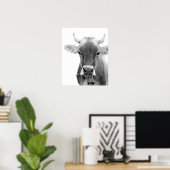 白黒の牛の農場の動物の家畜の写真 ポスター (ホームオフィス)