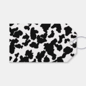 白黒の牛の隠しファーパターン ギフトタグ (正面(横))
