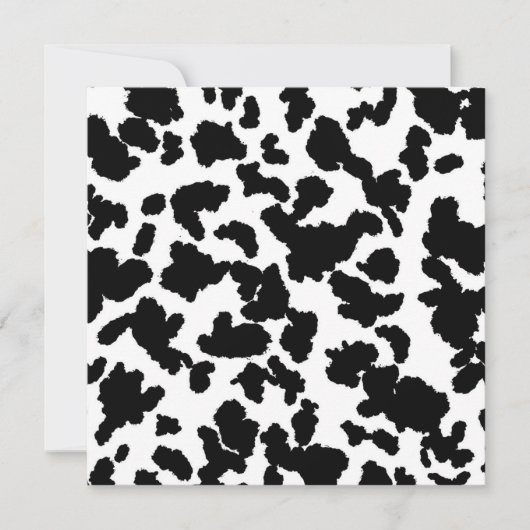 白黒の牛の隠しファーパターン シーズンカード (正面)