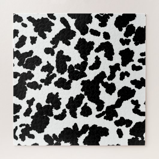 白黒の牛の隠しファーパターン ジグソーパズル (横)