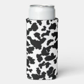 白黒の牛の隠しファーパターン スリム缶クーラー (Seltzer正面)