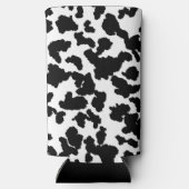 白黒の牛の隠しファーパターン スリム缶クーラー (裏面)