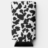 白黒の牛の隠しファーパターン スリム缶クーラー (正面)
