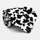 白黒の牛の隠しファーパターン ネクタイ (ロール)