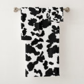 白黒の牛の隠しファーパターン バスタオルセット (インサイチュ)