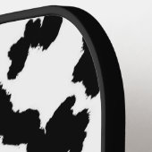 白黒の牛の隠しファーパターン ピックルボールラケット (左詳細)