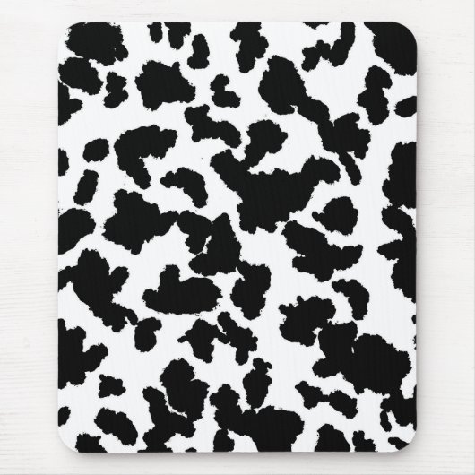 白黒の牛の隠しファーパターン マウスパッド (正面)