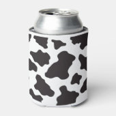白黒の牛皮クーラーボックスビールスリーブ 缶クーラー (缶正面)