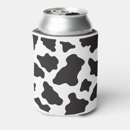 白黒の牛皮クーラーボックスビールスリーブ 缶クーラー (缶裏面)