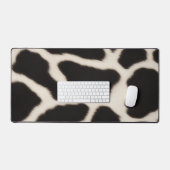 白黒の牛革パターン デスクマット (キーボード&マウス)