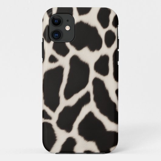 白黒の牛革パターン Case-Mate iPhoneケース (裏面)