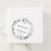 白黒の牡丹のエレガントな結婚式 フェイバータグ (インサイチュ)