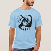 白黒の牡羊座ラグラン Tシャツ (正面)