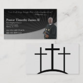 白黒の牧師またはディーコンの写真 名刺 (正面/裏面)