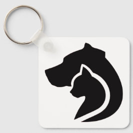 白黒の犬と猫 キーホルダー