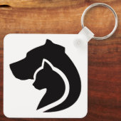 白黒の犬と猫 キーホルダー (裏面)