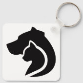白黒の犬と猫 キーホルダー (裏面)