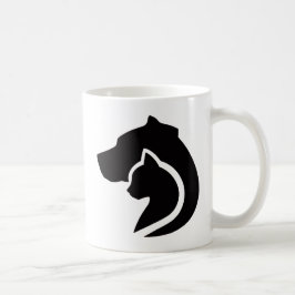 白黒の犬と猫 コーヒーマグカップ
