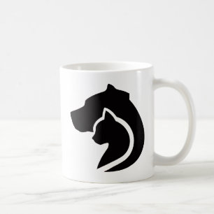 白黒の犬と猫 コーヒーマグカップ