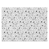 白黒の犬のパターン |かわいい犬の恋人 テーブルクロス (正面(横))