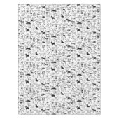 白黒の犬のパターン |かわいい犬の恋人 テーブルクロス (正面)