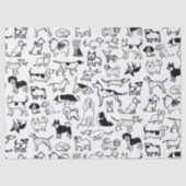 白黒の犬のパターン |かわいい犬の恋人 薄葉紙 (正面)