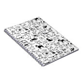 白黒の犬のパターン |カッコいい犬好き ノートブック (右側)