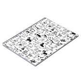 白黒の犬のパターン |カッコいい犬好き ノートブック (左側)