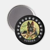 白黒の犬の手のプリントフレームのペットの写真 マグネット (正面/裏面)