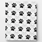 白黒の犬の手の印刷パターン フォトプラーク (正面)