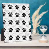 白黒の犬の手の印刷パターン フォトプラーク (側面)