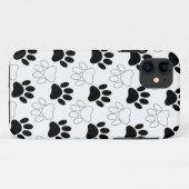 白黒の犬の手の印刷パターン Case-Mate iPhoneケース (裏面(横))