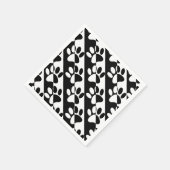 白黒の犬の手足とストライプ スタンダードカクテルナプキン (角)