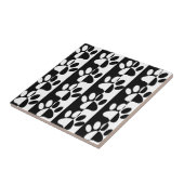 白黒の犬の手足とストライプ タイル (側面)