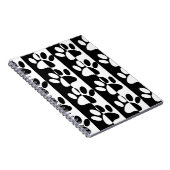 白黒の犬の手足とストライプ ノートブック (右側)