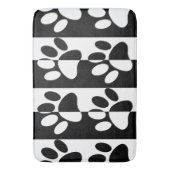 白黒の犬の手足とストライプ バスマット (正面縦)