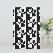 白黒の犬の手足とストライプ 便箋 (スタンド正面)
