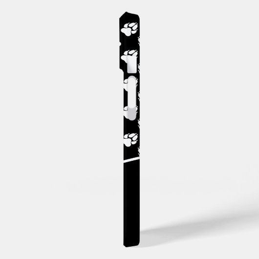 白黒の犬の爪にモノグラムをカスタム付ける Case-Mate iPhoneケース (裏面 / 左)