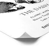 白黒の犬の結婚特徴的な飲み書き ポスター (角)