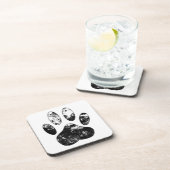 白黒の犬グランジの前刷り コースター (右側)