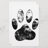 白黒の犬グランジの前刷り 便箋 (正面/裏面)