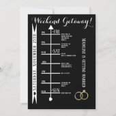 白黒の独身最後の週末旅行 招待状 (正面)