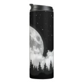 白黒の狼が月で吠える タンブラー (回転右)