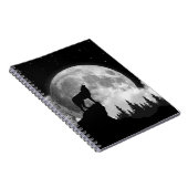白黒の狼が月で吠える ノートブック (右側)